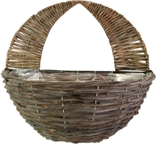 15 Inch Rattan Wall Basket Brown – 15 per case - Hanging Baskets